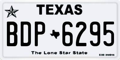 TX license plate BDP6295