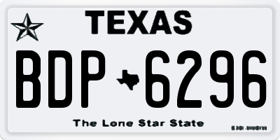 TX license plate BDP6296