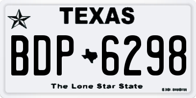 TX license plate BDP6298