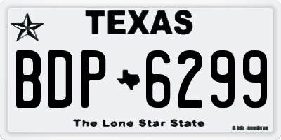 TX license plate BDP6299