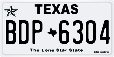 TX license plate BDP6304
