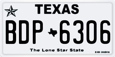 TX license plate BDP6306
