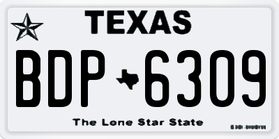 TX license plate BDP6309