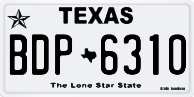 TX license plate BDP6310