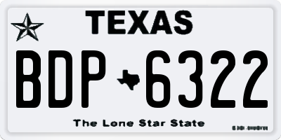 TX license plate BDP6322