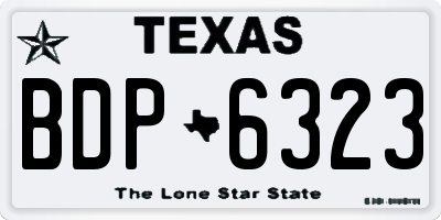 TX license plate BDP6323