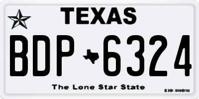 TX license plate BDP6324