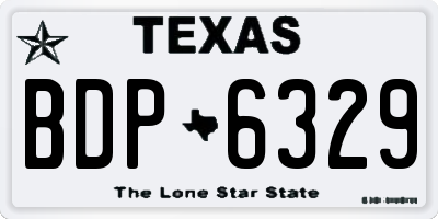 TX license plate BDP6329