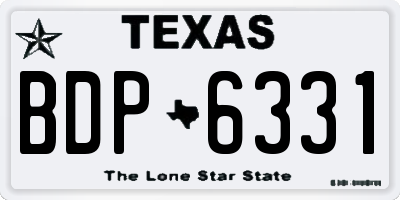 TX license plate BDP6331