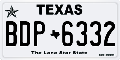 TX license plate BDP6332