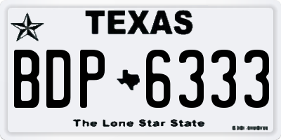 TX license plate BDP6333