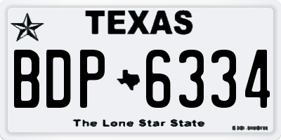 TX license plate BDP6334