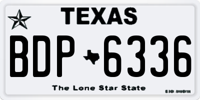 TX license plate BDP6336