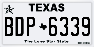 TX license plate BDP6339