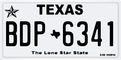 TX license plate BDP6341