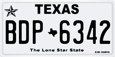 TX license plate BDP6342