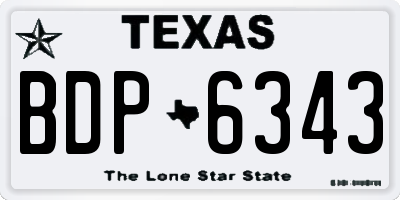 TX license plate BDP6343