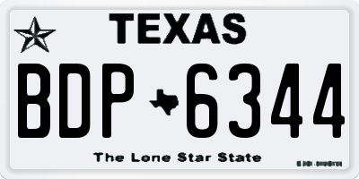 TX license plate BDP6344