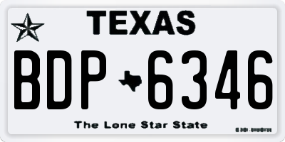 TX license plate BDP6346