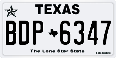 TX license plate BDP6347