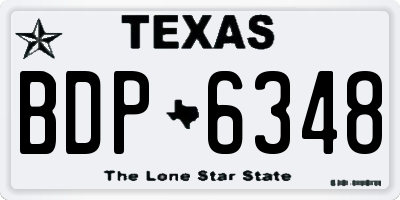 TX license plate BDP6348
