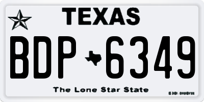 TX license plate BDP6349