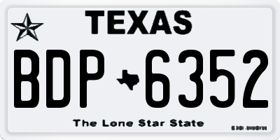 TX license plate BDP6352