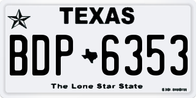 TX license plate BDP6353
