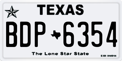 TX license plate BDP6354