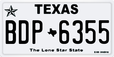 TX license plate BDP6355