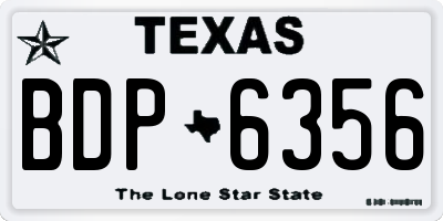 TX license plate BDP6356