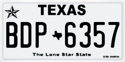 TX license plate BDP6357