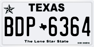 TX license plate BDP6364