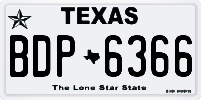 TX license plate BDP6366
