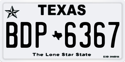 TX license plate BDP6367