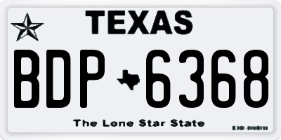 TX license plate BDP6368