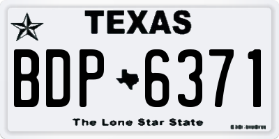 TX license plate BDP6371