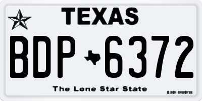 TX license plate BDP6372