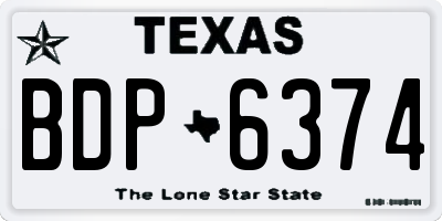 TX license plate BDP6374