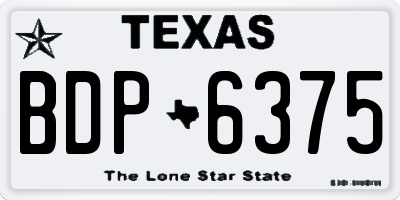 TX license plate BDP6375