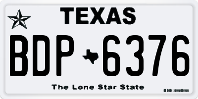 TX license plate BDP6376
