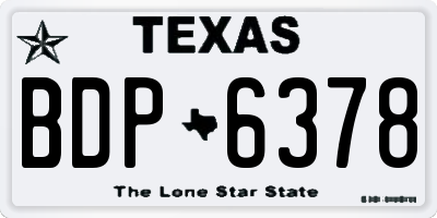 TX license plate BDP6378