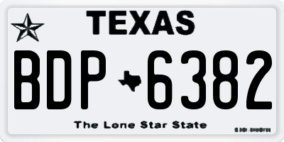 TX license plate BDP6382
