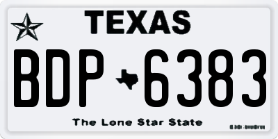 TX license plate BDP6383