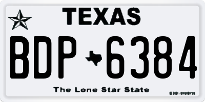 TX license plate BDP6384