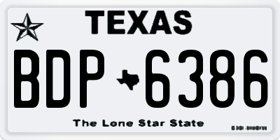 TX license plate BDP6386