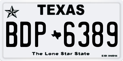 TX license plate BDP6389