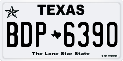 TX license plate BDP6390