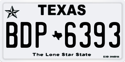 TX license plate BDP6393