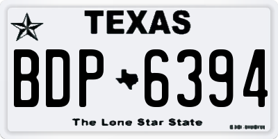 TX license plate BDP6394
